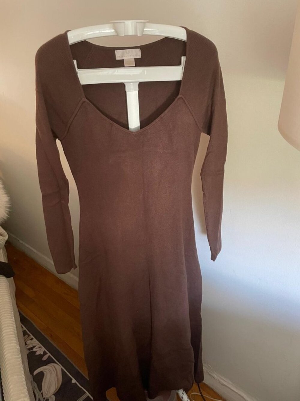 Rachel Parcell Brown Sweetheart Knit Long Sleeve Maxi Dress (Size S)